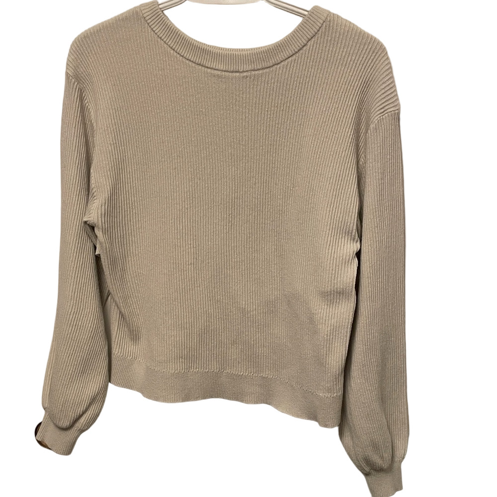lululemon athletica Beige Ribbed Crew Neck Sweater